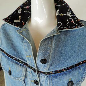 Cache Blue Denim Jean Jacket 90s Vintage Jacket Sm